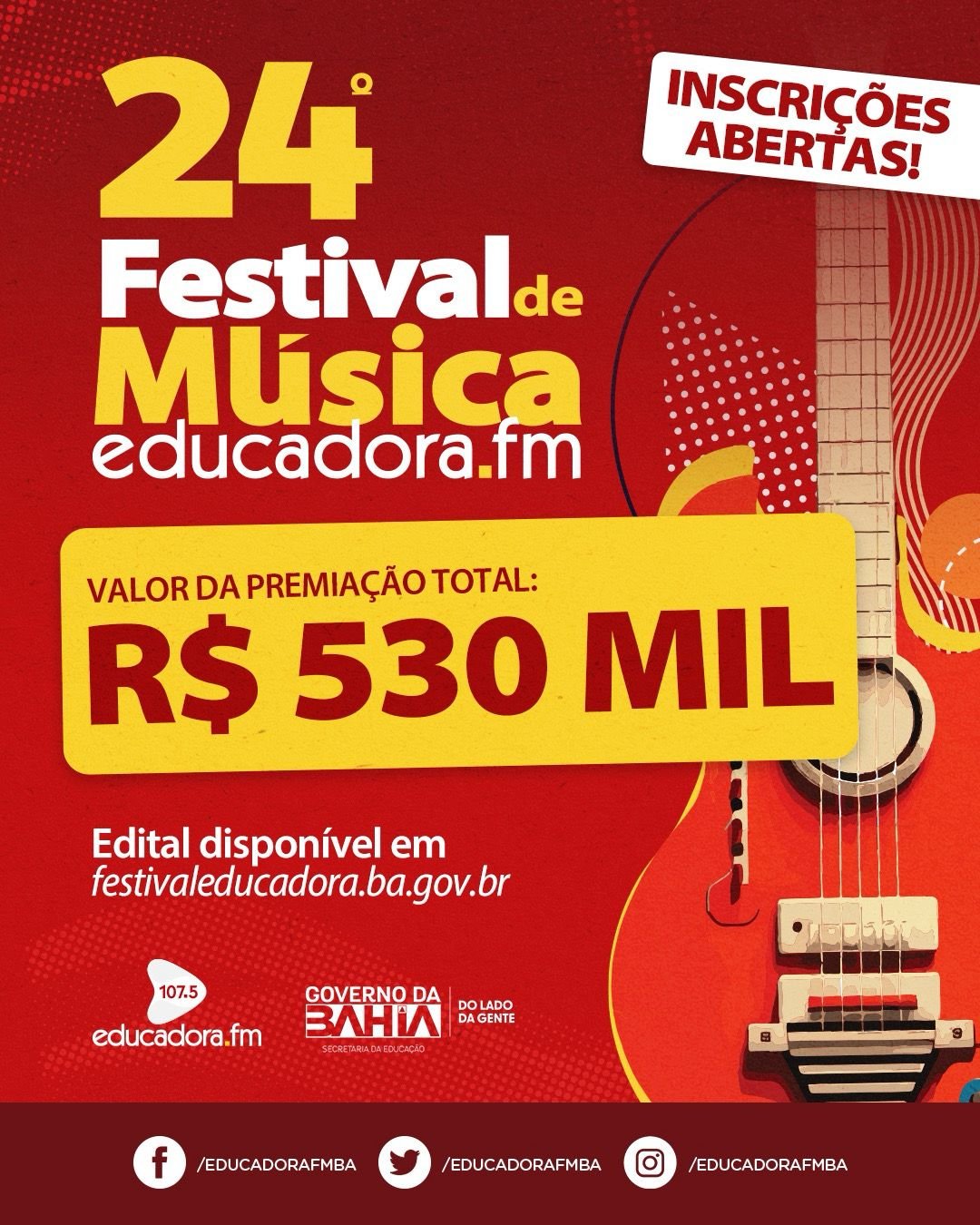 Com mais de meio milhão de reais em prêmios, Festival de Música da Rádio Educadora FM abre inscrições
