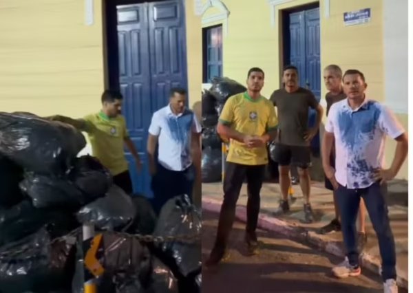 Ato com lixo em Fortaleza transforma protesto de André Fernandes em nova batalha política nas redes