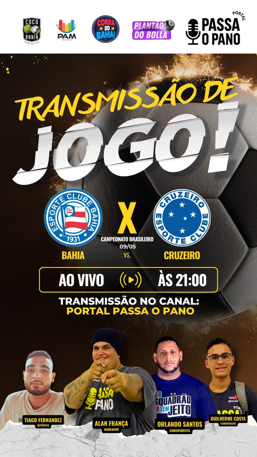 É DIA DE JOGÃO NA PASSA O PANO!