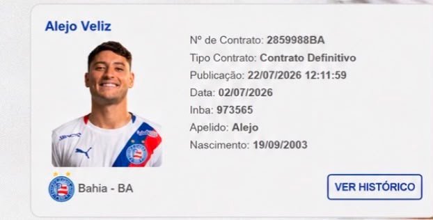 Alejo Véliz aparece no BID e já pode estrear domingo
