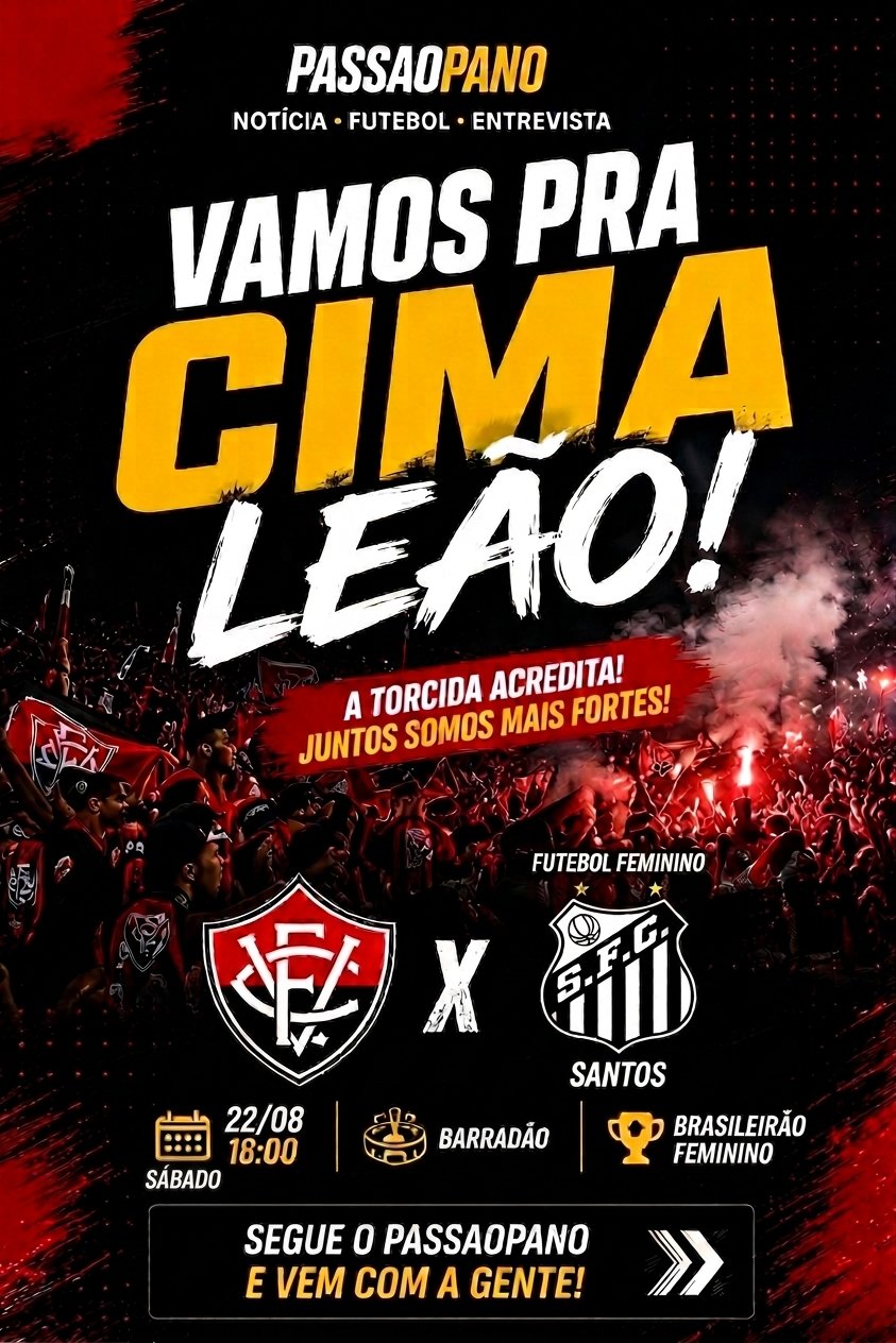 Turma do Passaopano confirma cobertura exclusiva de Vitória x Santos pelo Brasileirão Feminino!