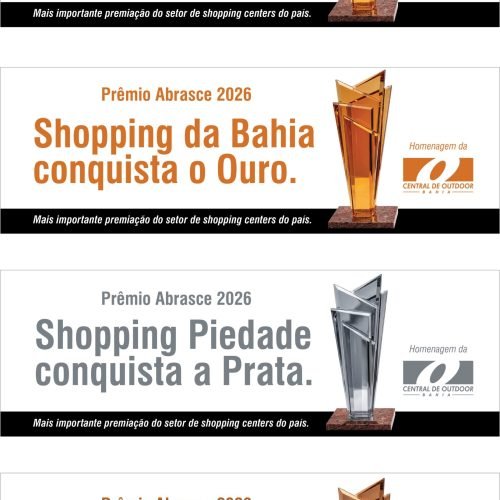 Campanha da Central de Outdoor da Bahia celebra protagonismo de shoppings de Salvador no Prêmio Abrasce 2026