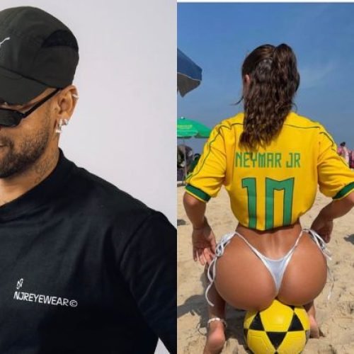 Modelo usa camisa com nome de Neymar Jr. e agita web após novo capítulo de polêmica