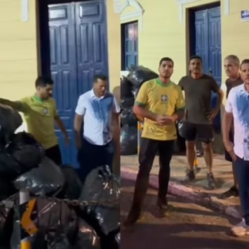 Ato com lixo em Fortaleza transforma protesto de André Fernandes em nova batalha política nas redes