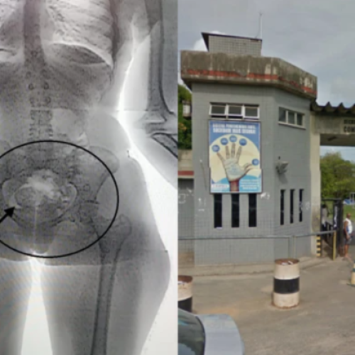 Mulher é presa ao tentar entrar com drogas no Complexo Penitenciário da Mata Escura.