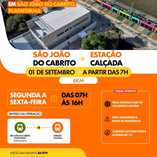 VLT inicia embarque e desembarque de passageiros em São João do Cabrito, Plataforma