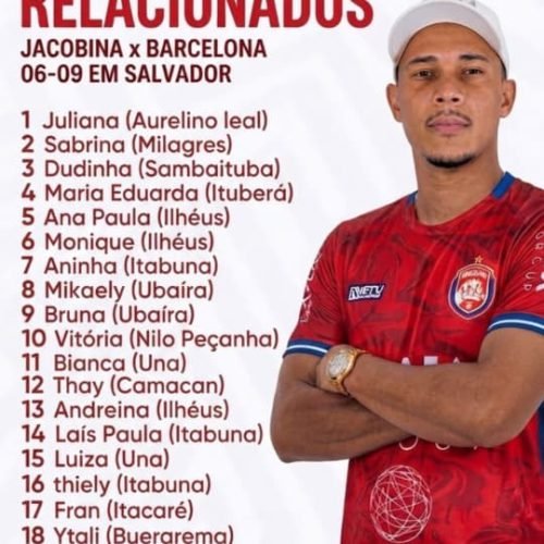 Barcelona divulga lista de relacionadas para confronto contra o Jacobina neste domingo em Salvador