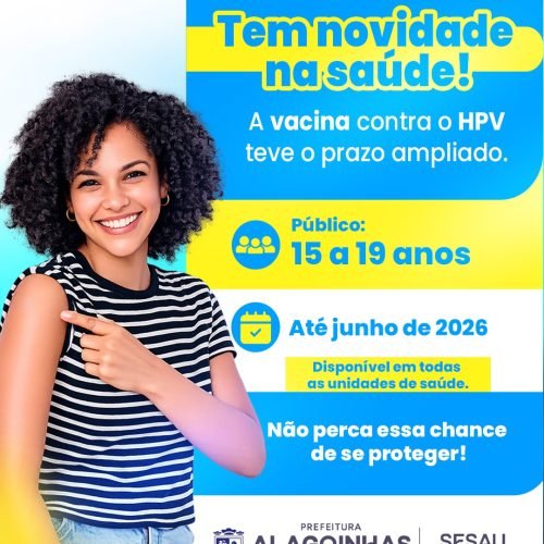Alagoinhas prorroga vacinação contra HPV para jovens de até 19 anos