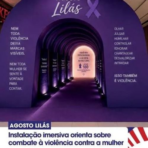 Agosto Lilás: Ação no Shopping Bela Vista alerta sobre sinais de violência contra a mulher