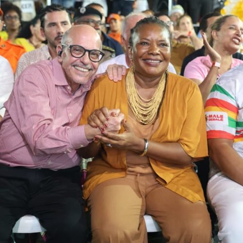 A Ministra da Cultura, Margareth Menezes, esteve presente no lançamento do Carnaval de Salvador 2026.